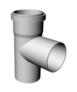 T-kus 90°, DN 250, plast