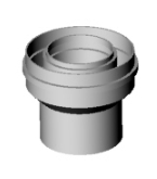 Adaptér-redukce DN 60/100 - DN 80/125, plast/Al