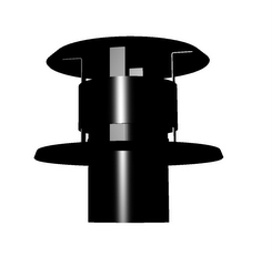Komínová hlavice DN 60, vertikální, Al, černá