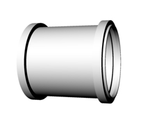 Spojka DN 100 M/M, Al, bílá