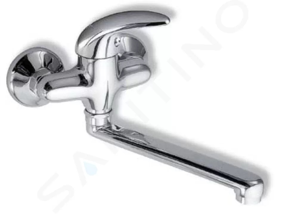 Umyvadlová dřezová baterie 100 mm Metalia 55 bílá-chrom