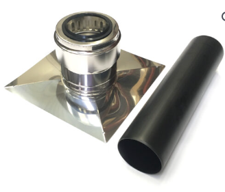 Komínový poklop DN 200 s vyústěním PP-UV černá, nerez