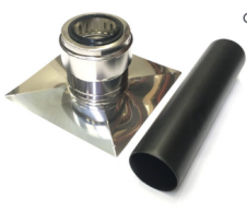 Komínový poklop DN 200 s vyústěním PP-UV černá, nerez