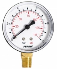 Manometr 63mm 1/4" Radiál 0-10 bar