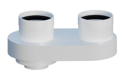 Rozdělovač DN 80/125 na 2x80, plast NÍZKÝ