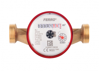 Vodoměr jednovtokový suchoběžný do 90C 1/2"