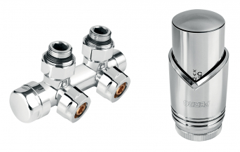 Sada na otopná tělesa se středovým připojením, rohová