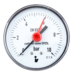manometr D63, 0 - 10 zadní