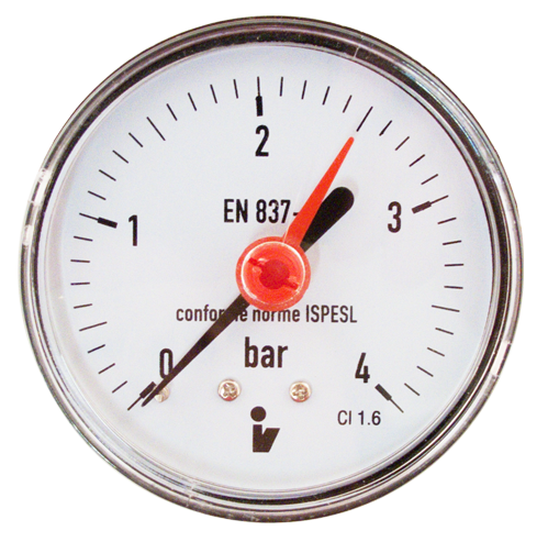 manometr D63, 0 - 4 zadní