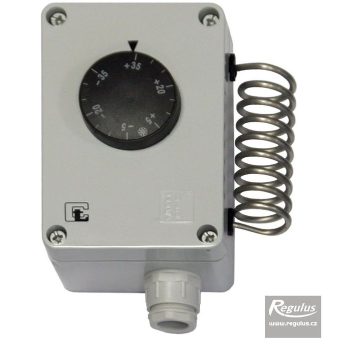 Termostat prostorový zakryt. -35/+35°C, IP55, čidlo inox