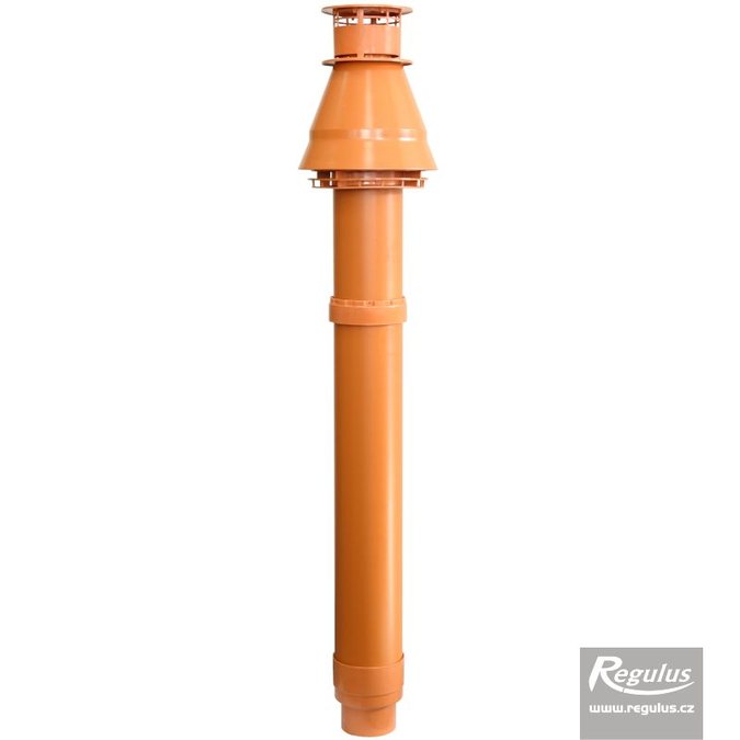 Komínek 60/100 PP červený průchod otvorem pr. 125 mm