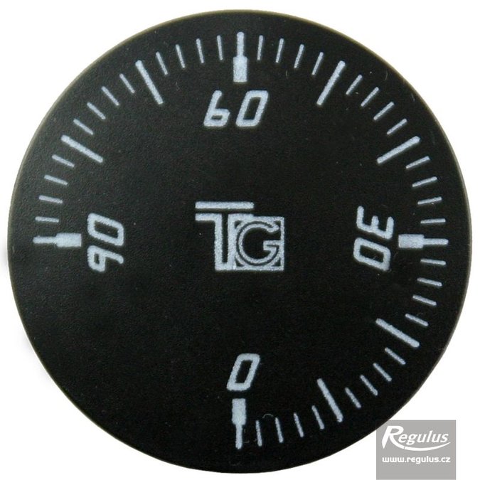 Knoflík čočk.černý 0-90°C