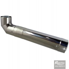 Koleno 90° pr. 80/125 PPH-A/Inox s trubkou 0,5 m