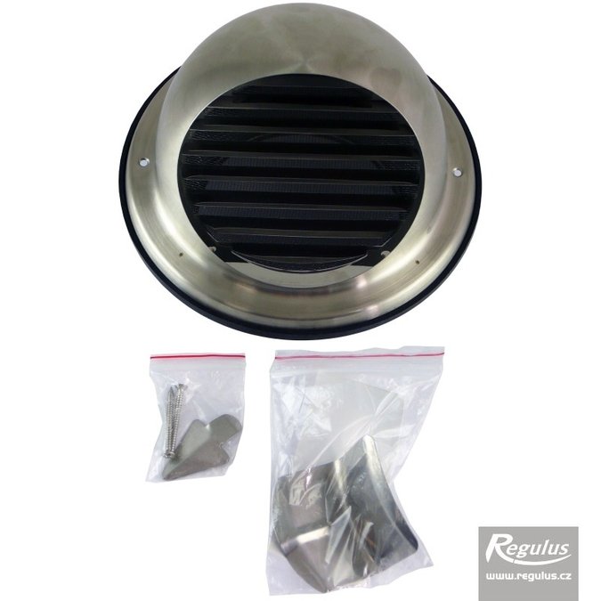 Kruhová nerezová mřížka se síťkou proti hmyzu a s krytem pr. 125 mm