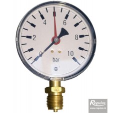 Tlakoměr 10 bar, G 1/2" dolní, d=100 mm