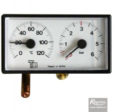Termomanometr 0-120°C, 6 bar, kapilára 1 m, 42x78 mm