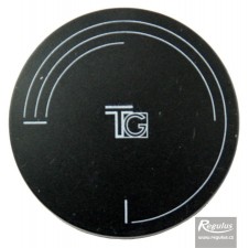 Knoflík čočk.černý symbol. TG