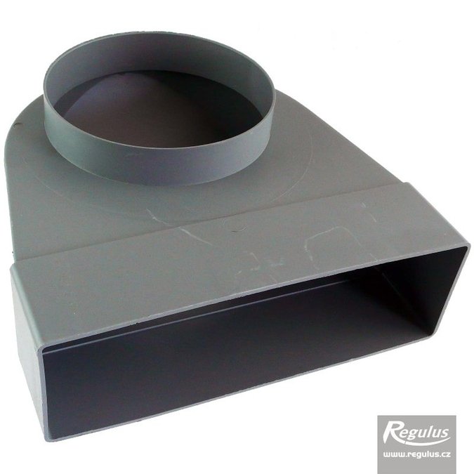 Koleno 90° přechodové čtyřhran 60x200/kruh 100 mm