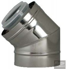 Koleno 45° pr. 80/125 PPH-A/Inox