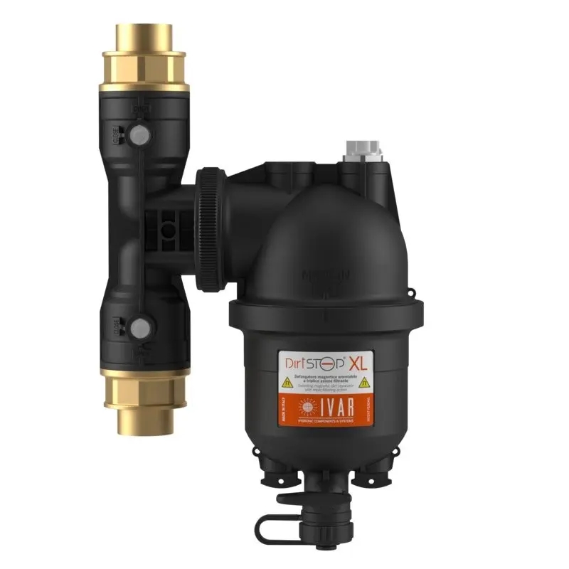 Magnetický filtr DIRTSTOP XL - otočný s cyklonovu vložkou - 1"F x 1"F; 2,13m³/h; černý