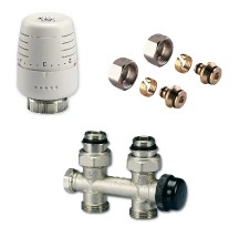 KIT M - Ventil IVAR - termostatická a regulační armatura - s přednastavením - 1/2"xEK; 15x1; přímé