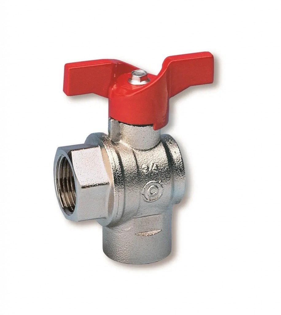 Kulový uzávěr voda - rohový - série 59 - 3/4"FF; motýl