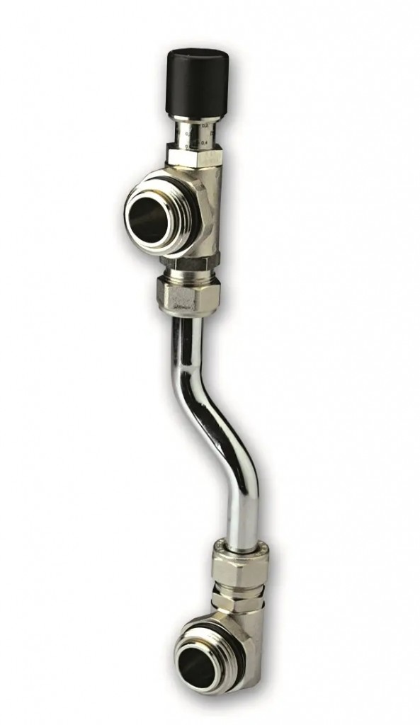 By-pass sestava - s přepouštěcím ventilem -1"- vnější otočné šroubení a vypouštěcí ventily, teploměr