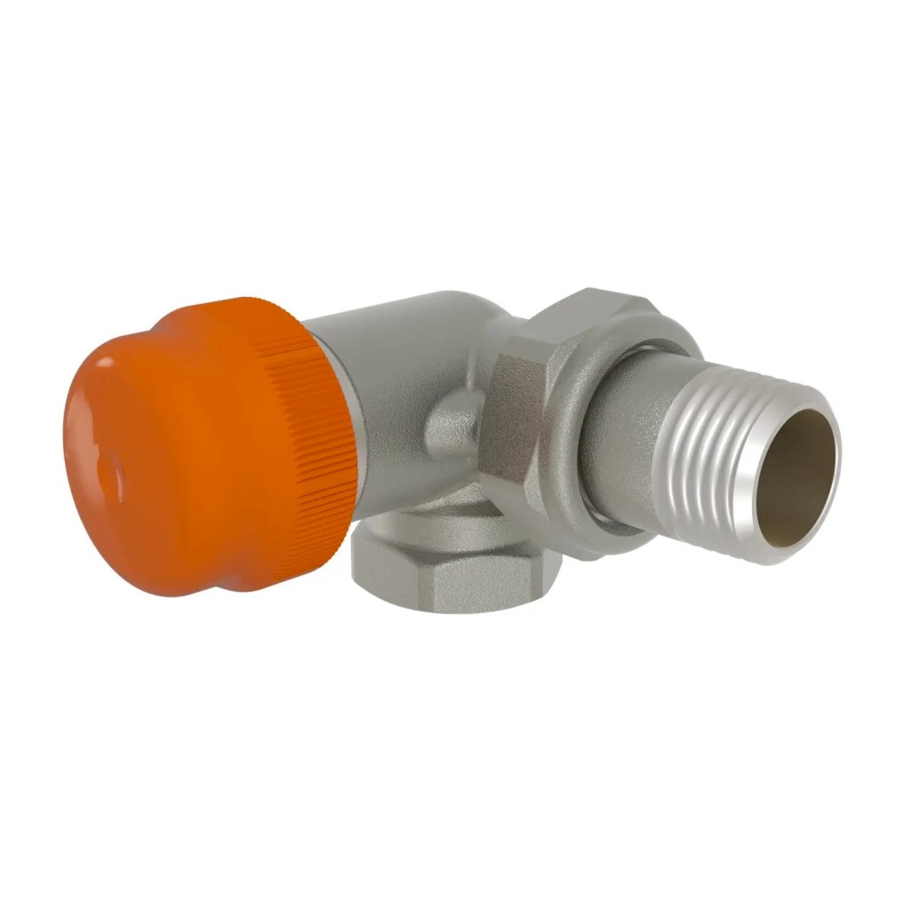 Dynamický termostatický ventil s přednastavením - 1/2"; pravý; úhlový