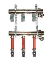 Sestava rozdělovač/sběrač - s přípravou pro měření spotřeby tepla - 5cestný; 1"x1/2"