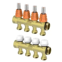Sestava modulární rozdělovač/sběrač - 1"xEK; 5cestný; mosaz