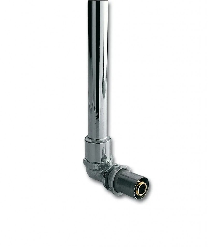 Koleno PRESS 90° - s připojovací trubkou - 20x15x(165)