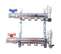 Sestava rozdělovač/sběrač pro otopná tělesa - bez skříně - 1xEK; 3cestný; nikl