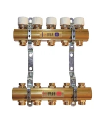 Sestava rozdělovač/sběrač - bez skříně - 1"xEK; 10cestný; mosaz