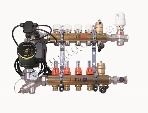 DUAL - sestava pro kombinaci vytápění - bez skříně - 3/4"xEK; 10cestný; mosaz