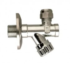 Rohový ventil - s filtrem - 1/2"x3/8"; s maticí