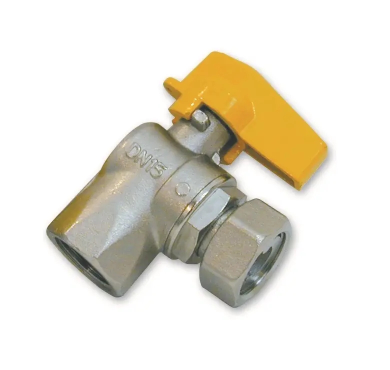 Kulový uzávěr plyn - rohový - 1/2"FF; motýl