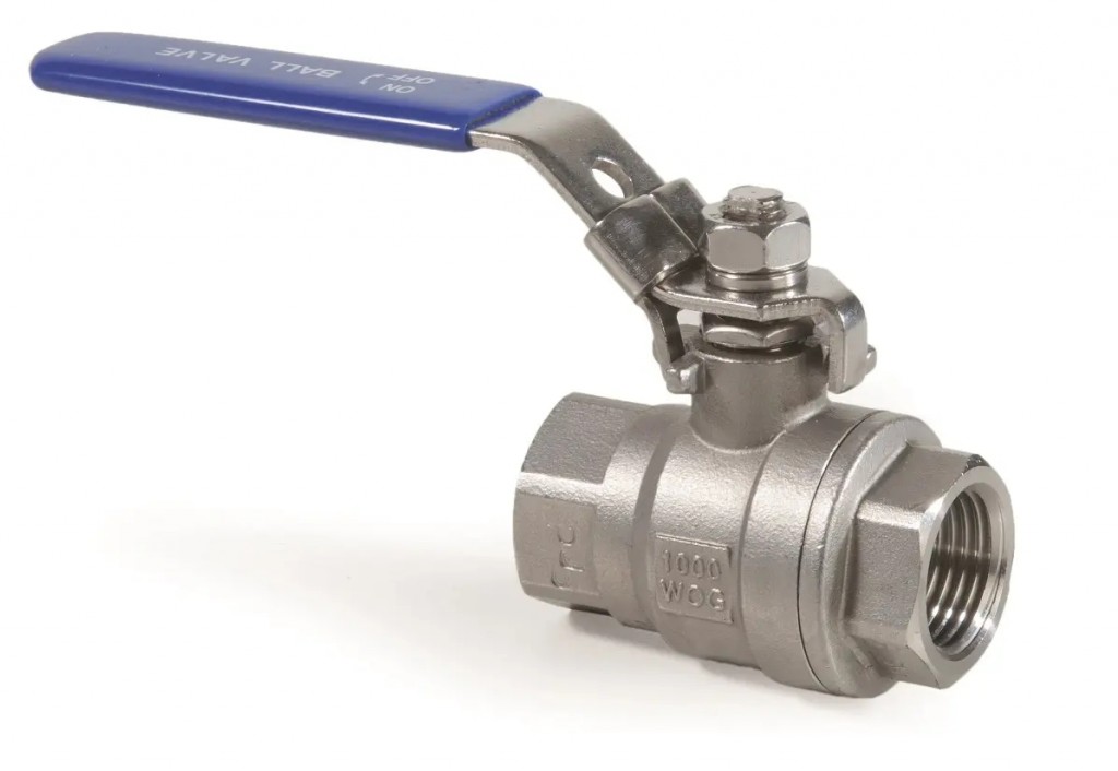 Kulový uzávěr závitový - série B3 nerez dvoudílný - 1/4"; L=49mm