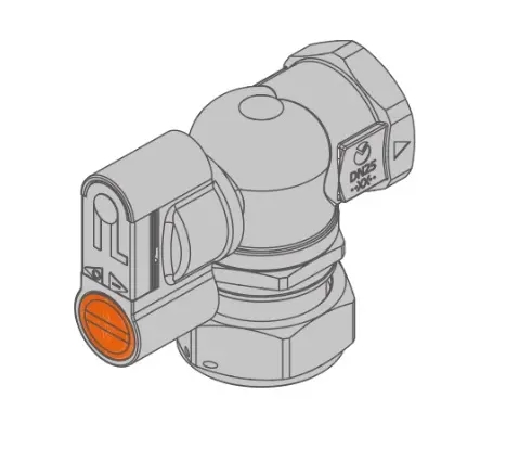 Kulový uzávěr plynu G24 - s integrovanou tlakovou zátkou - 5/4"x1"; přímý