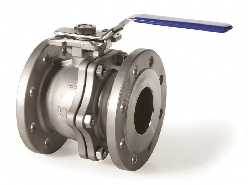 Kulový uzávěr přírubový - série 02 na vodu nerez - DN 80; L=180mm