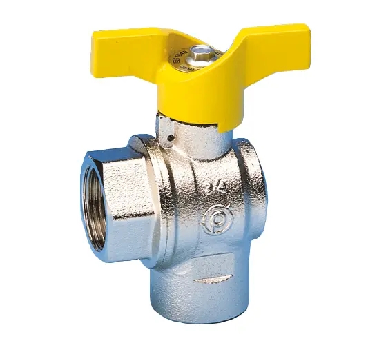 Kulový uzávěr plyn - rohový - 3/4"FF; motýl