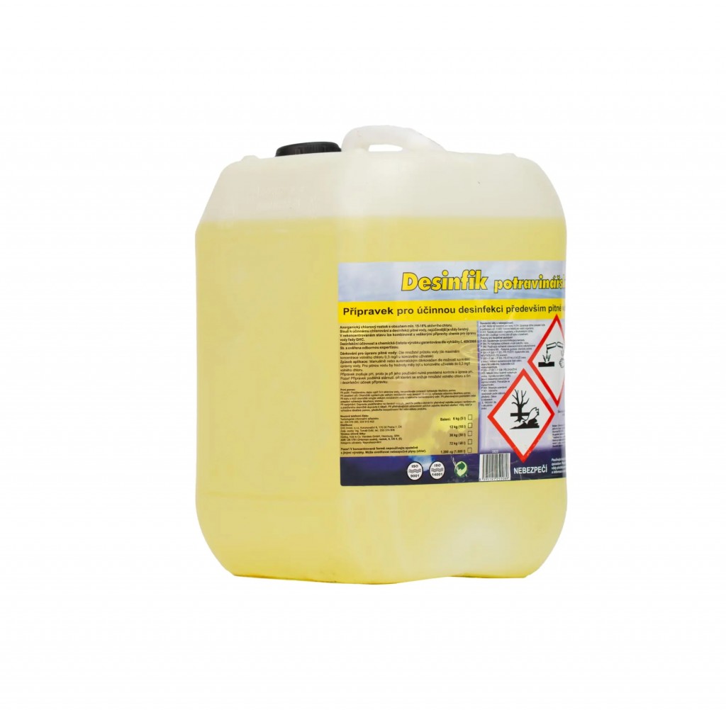 Dezinfekční přípravek s chlornanem sodným - stabilizovaný potravinářský - 10l