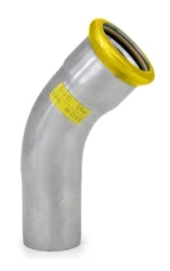 Oblouk 45° PRESS GAS - s jedním zásuvným koncem - 22mm