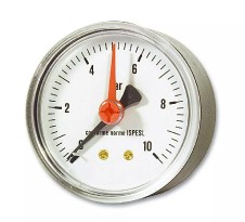 Manometr axiální - zadní napojení 1/4"M; D63; 0-10bar
