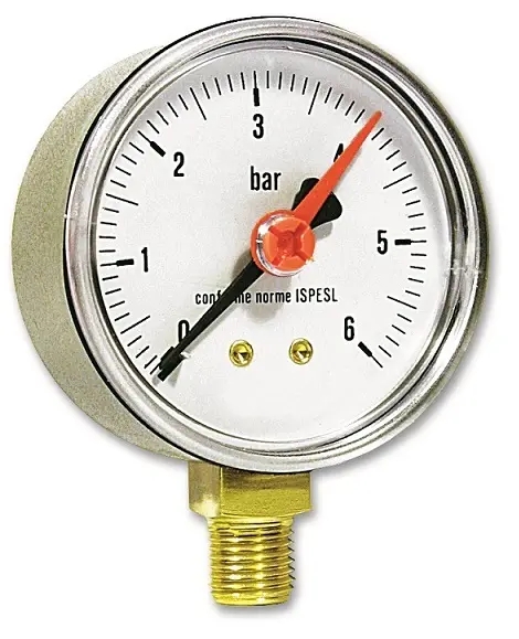 Manometr radiální - spodní napojení 1/4"M; D63; 0-6bar