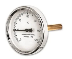 Teploměr axiální - 0 °C až +120 °C; zadní napojení 1/2"M; D 80/L 100mm
