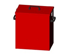 Příd.popelník pro autom. odvod popela-malý-18 l-červený