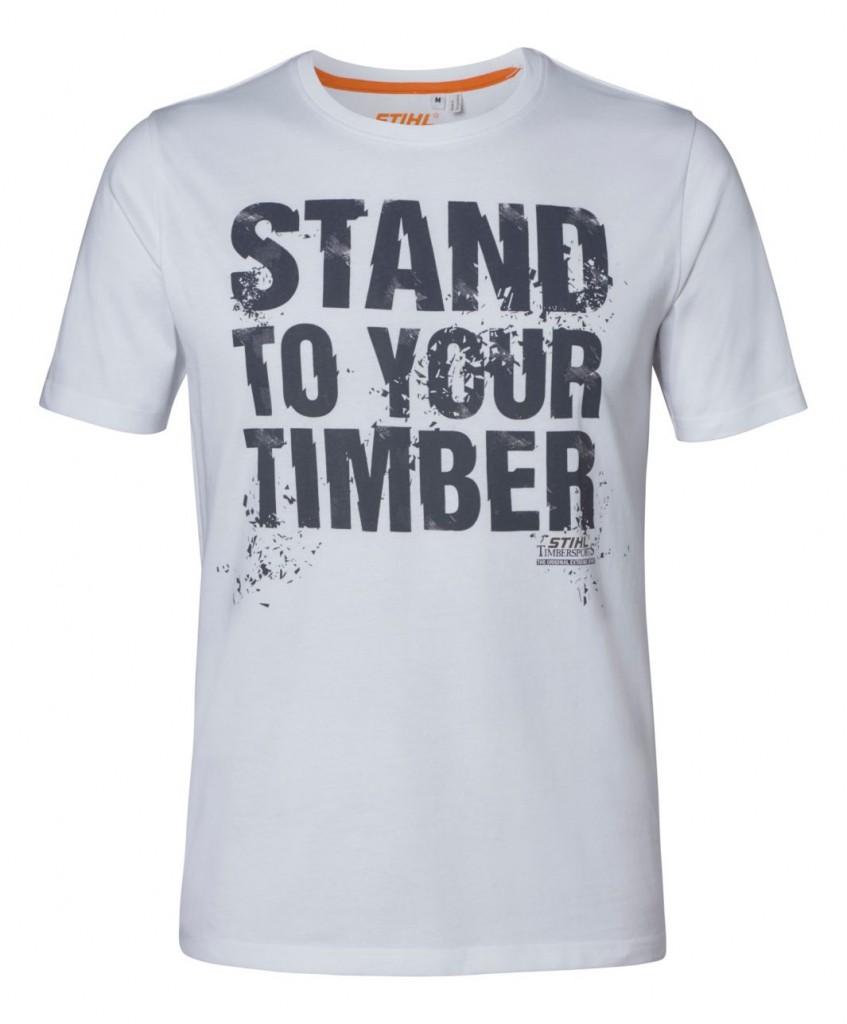 Tričko "STAND TO YOUR TIMBER" bílé, vel. S