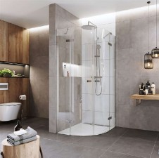 Novea sprchový kout, R 550, 90 x 90 x 200 cm, pantový, chrom ALU, sklo čiré 6 mm, EC