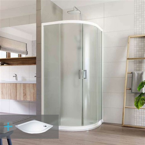 Lima sprchový kout, R 550, 90x90x190 cm, bílý ALU, sklo Point 6 mm, vanička litý mramor, sifon