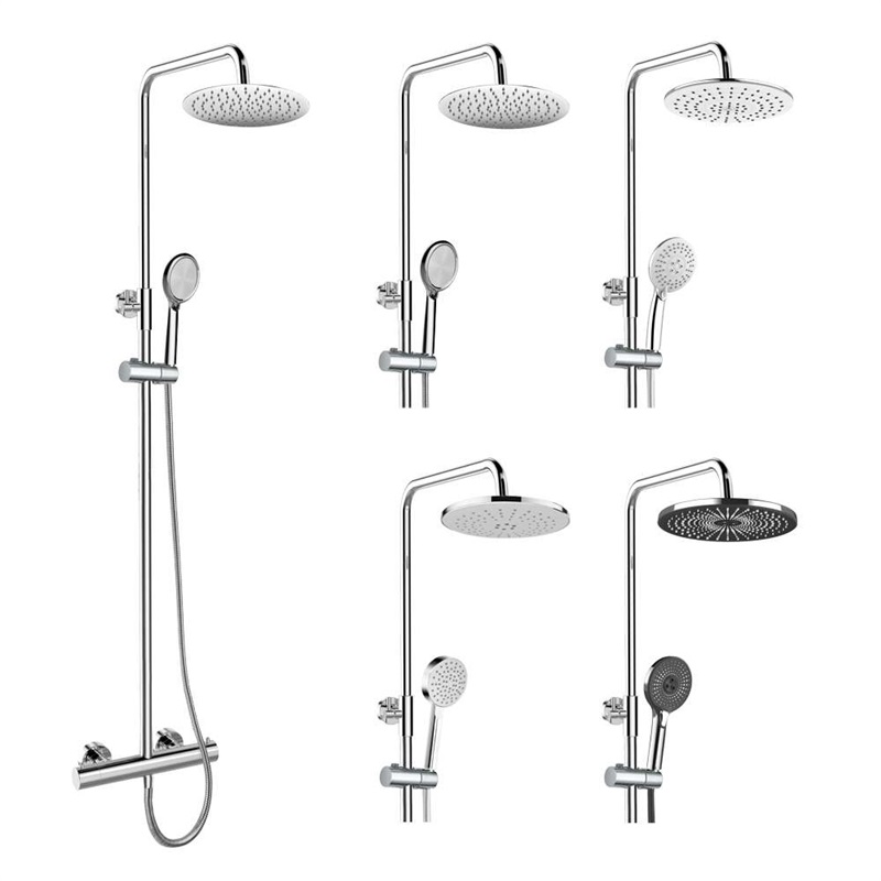 Sprchový set: Termos. baterie se sprchovou soupr., hadicí, ruční a taliř. kul. sprch. Ø 235 mm